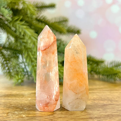 Hematoid Fire Quartz Crystal Tower - Multiple Sizes