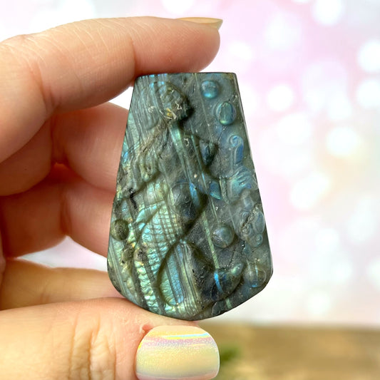 Labradorite Mermaid Carved Cabochon