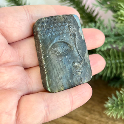 Buddha Labradorite Carved Stone Cabochon