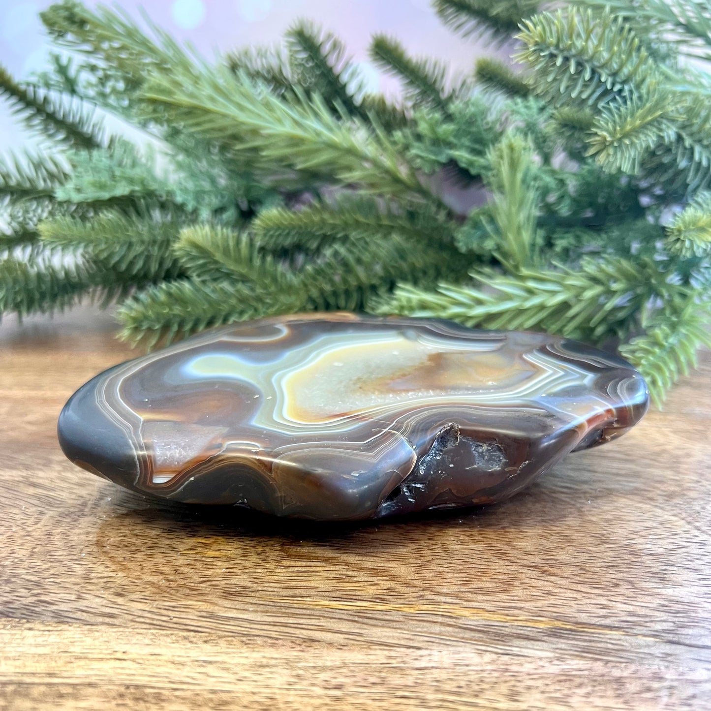 Agate Half Nodule Crystal Statement Piece