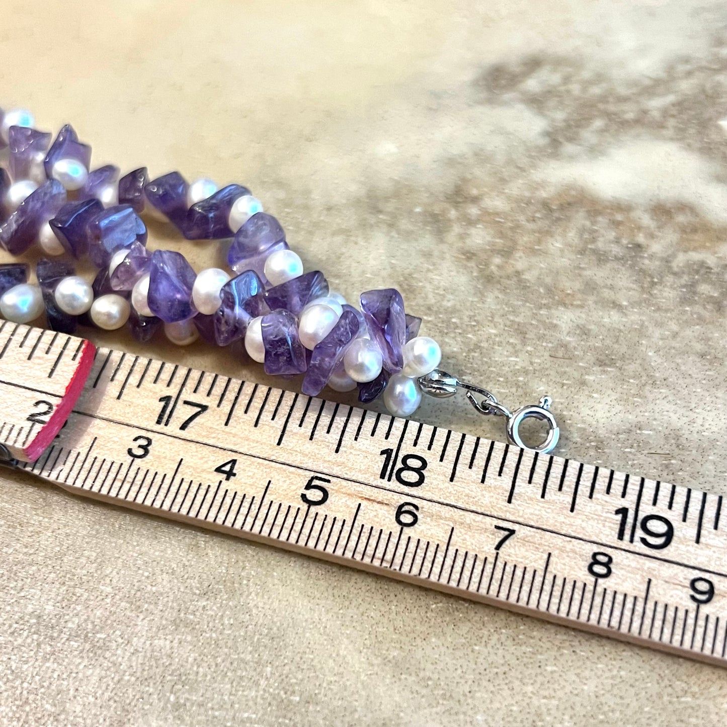 Amethyst & Pearl Vintage Multi Strand Beaded Necklace