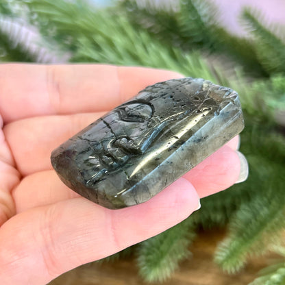 Buddha Labradorite Carved Stone Cabochon