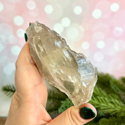 Clear Quartz Crystal Point with Imprints