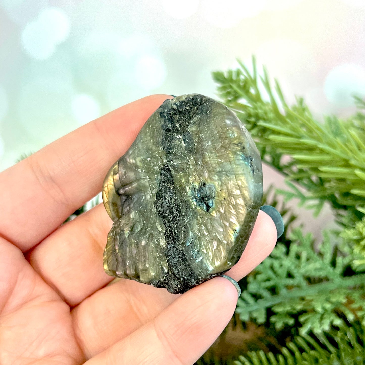 Labradorite Eagle Carved Crystal Cabochon