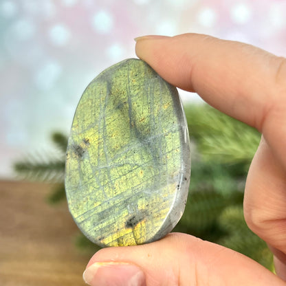 Labradorite Meditating Buddha Carved Stone Cabochon