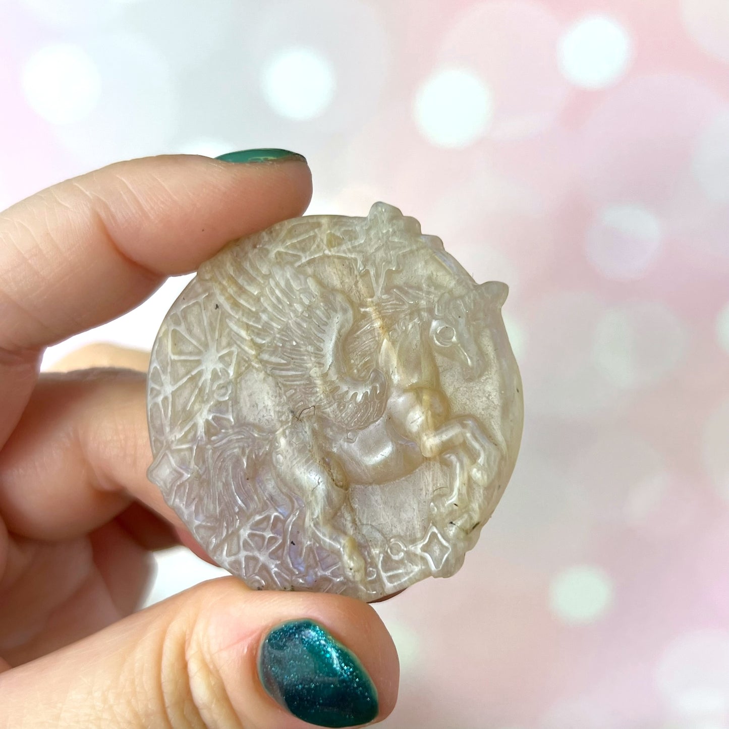 Belomorite Alicorn Carved Crystal Cabochon