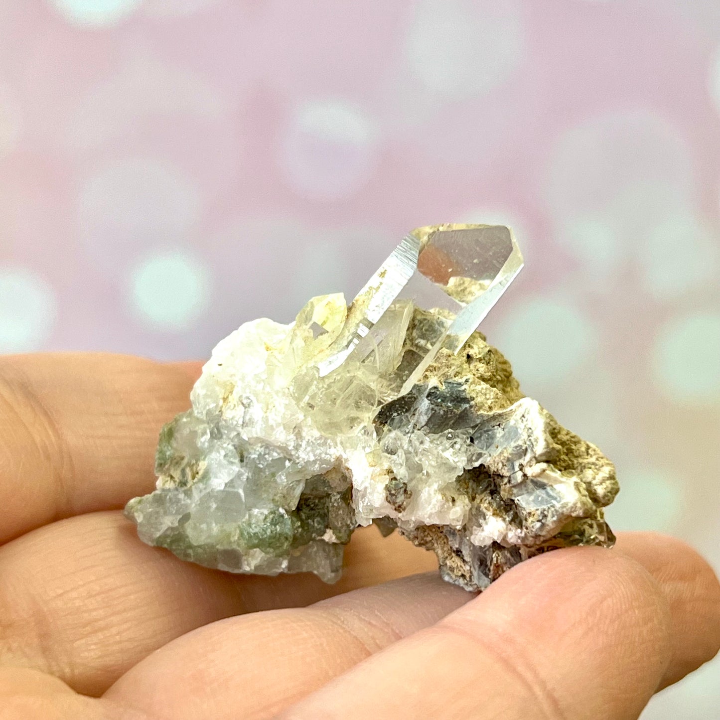 Chlorite Quartz Crystal Point from Pakistan