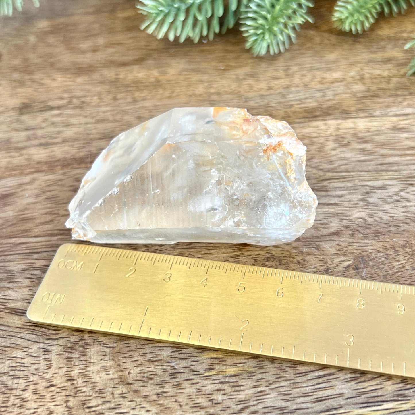 Clear Quartz Incomplete Point with Golden Healer & Rainbow