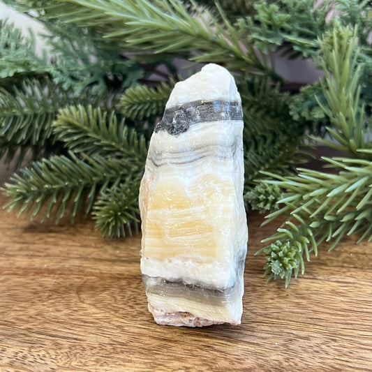 Zebra Calcite Yellow & Gray Natural Raw Crystal