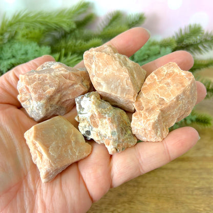 Peach Moonstone Raw Stone - You get 1