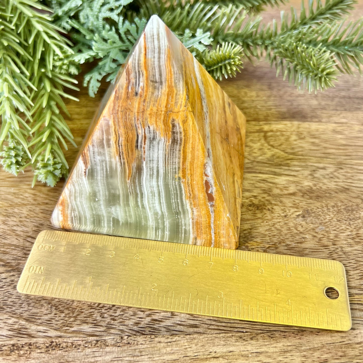 Calcite (Onyx) Pyramid Crystal Carving