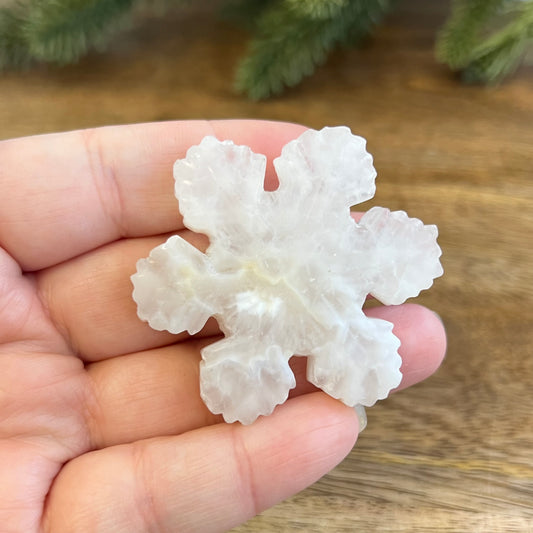 Snowflake Flower Agate Crystal Carved Cabochon