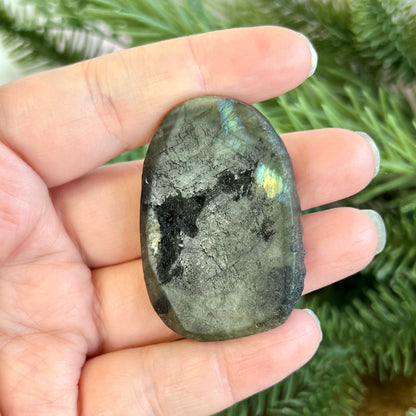 Labradorite Meditating Buddha Carved Stone Cabochon