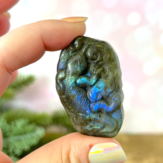 Labradorite Iguana Lizard Carved Cabochon