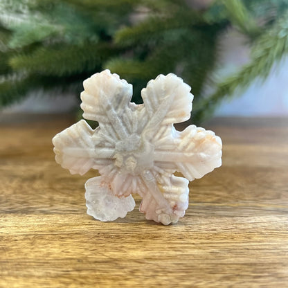 Snowflake Flower Agate Crystal Carved Cabochon