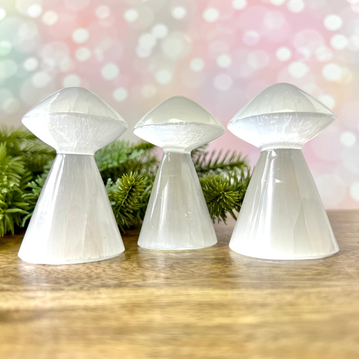 Satin Spar Selenite Mushroom Crystal Carving