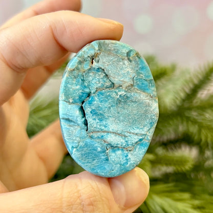 Blue Apatite Fairy Carved Crystal Cabochon