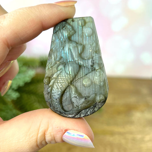 Labradorite Mermaid Carved Cabochon