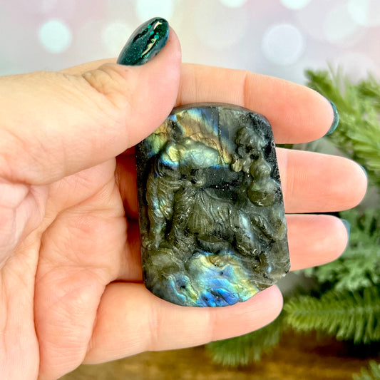 Labradorite Crystal Tiger Carved Gemstone Cabochon