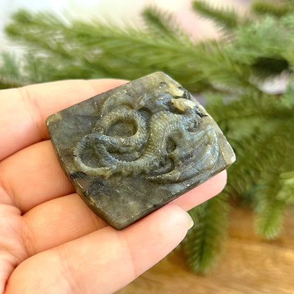 Labradorite Dragon Carved Crystal Cabochon