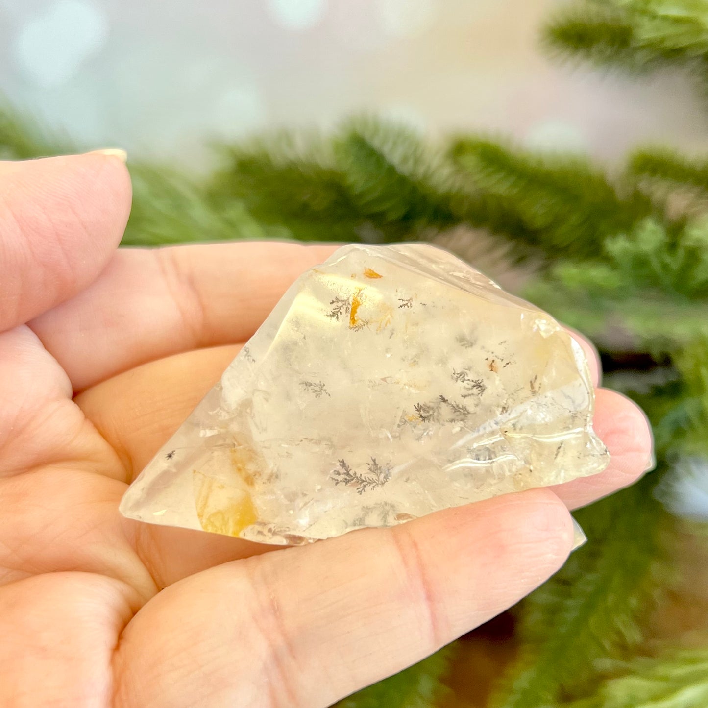 Golden Healer Quartz Tumble with Dendritic Inclusions