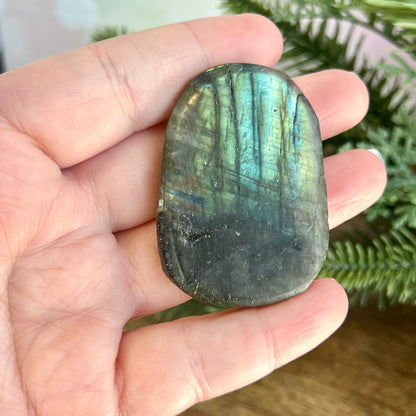 Labradorite Meditating Buddha Carved Stone Cabochon