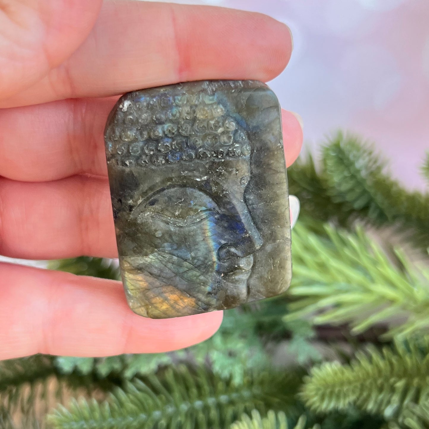 Buddha Labradorite Carved Stone Cabochon