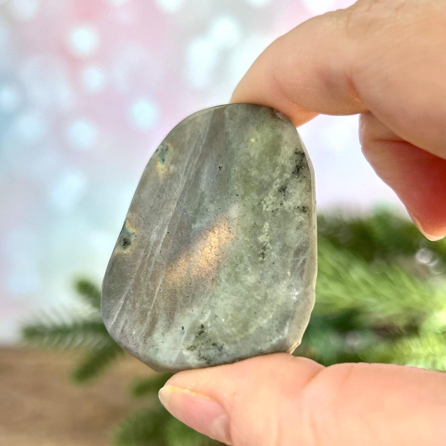 Labradorite Meditating Buddha Carved Stone Cabochon