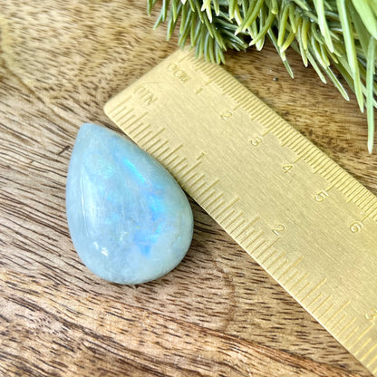 Rainbow Moonstone Crystal Teardrop Cabochon