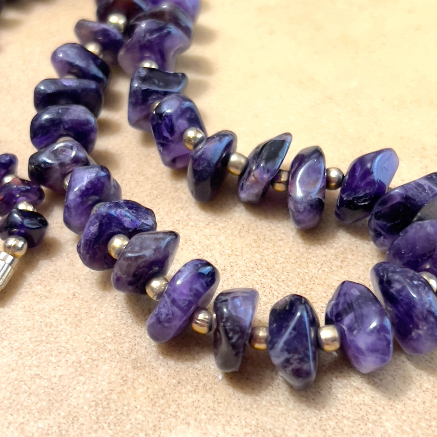 Amethyst Vintage Chip Beaded Necklace