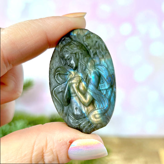 Labradorite Angel Carved Crystal Cabochon