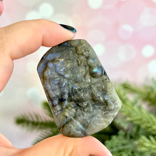 Labradorite Tiger Carved Gemstone Cabochon Crystal