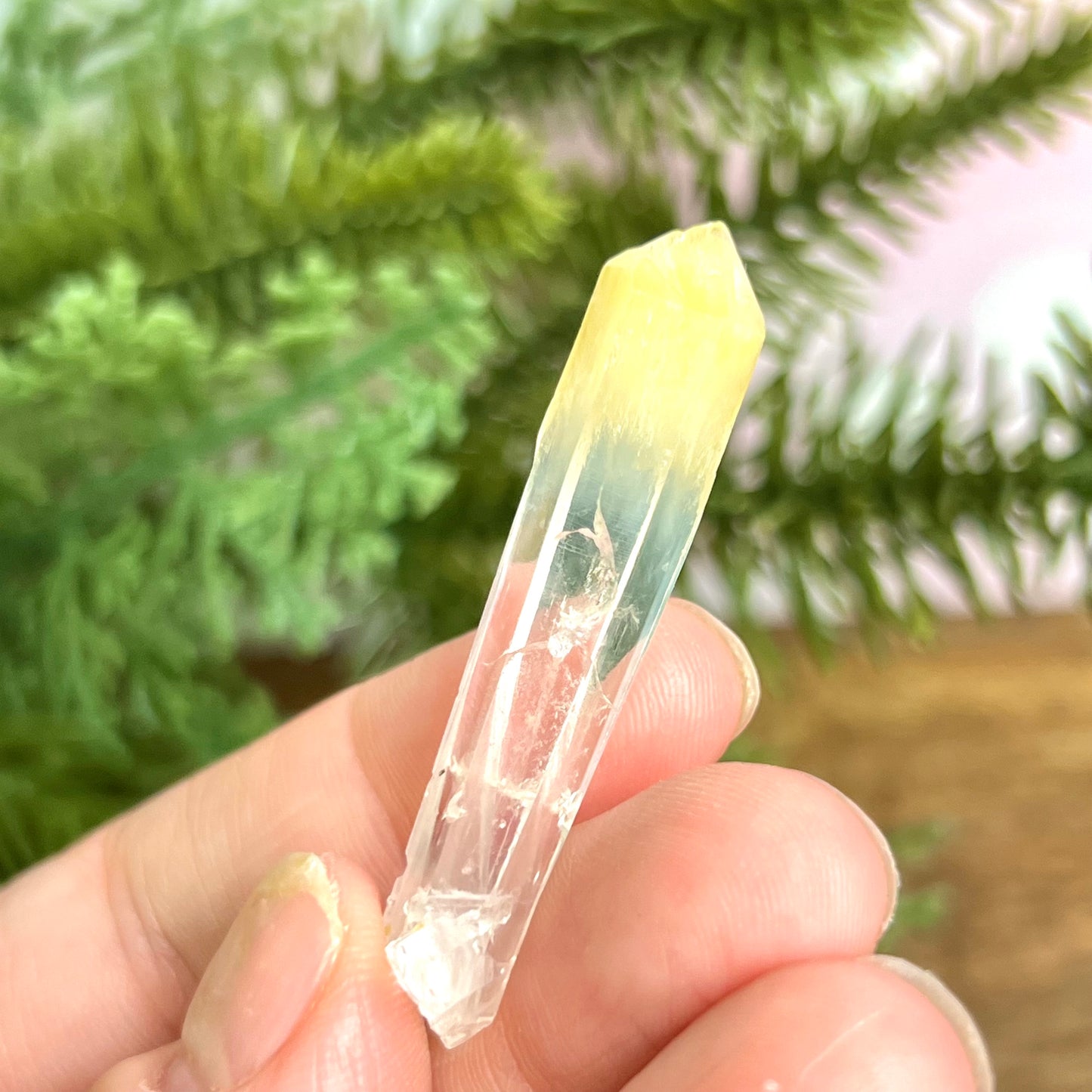 Mango Quartz Crystal Point with Halloysite Inclusions