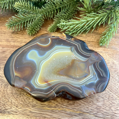 Agate Half Nodule Crystal Statement Piece