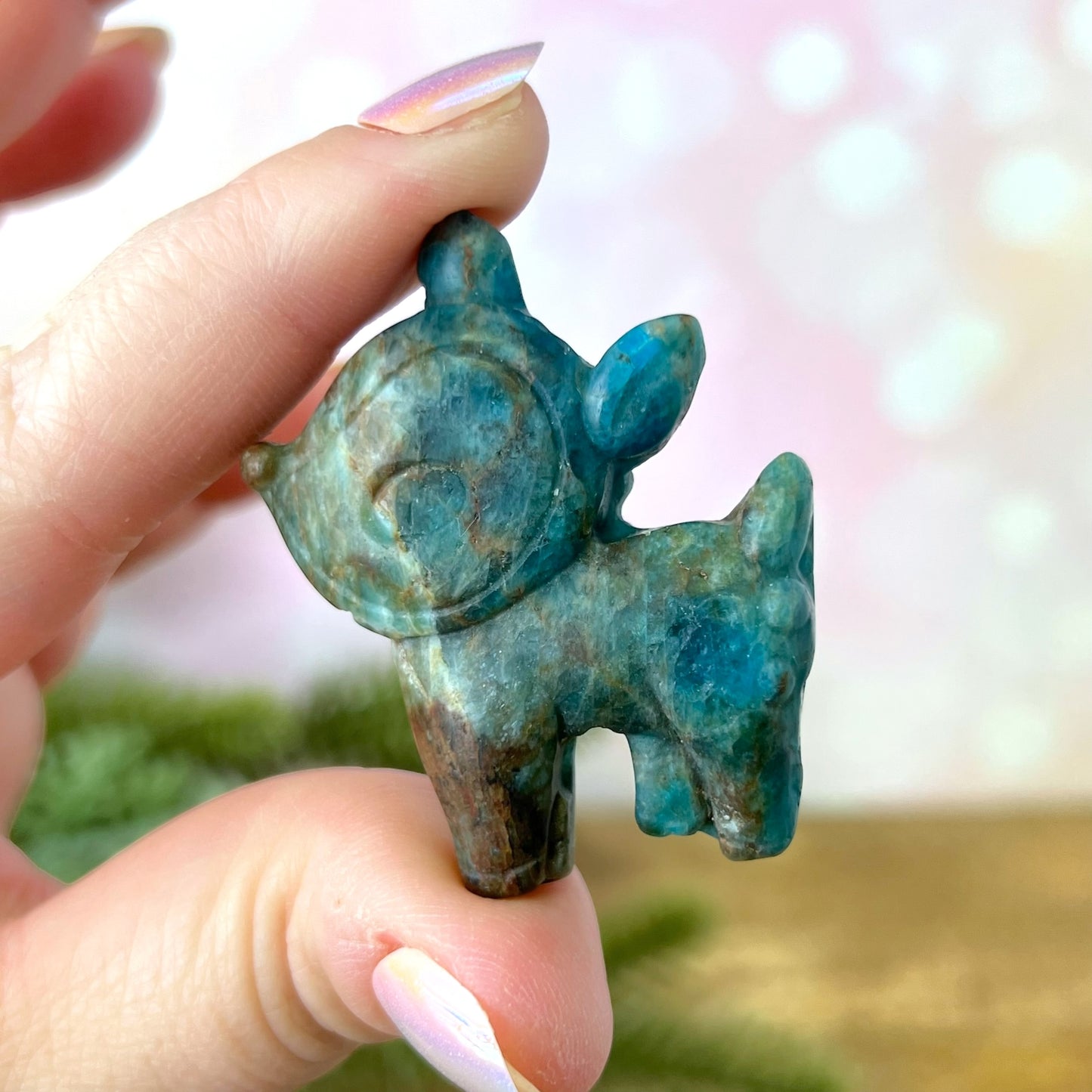 Apatite Deer Carved Crystal Cabochon