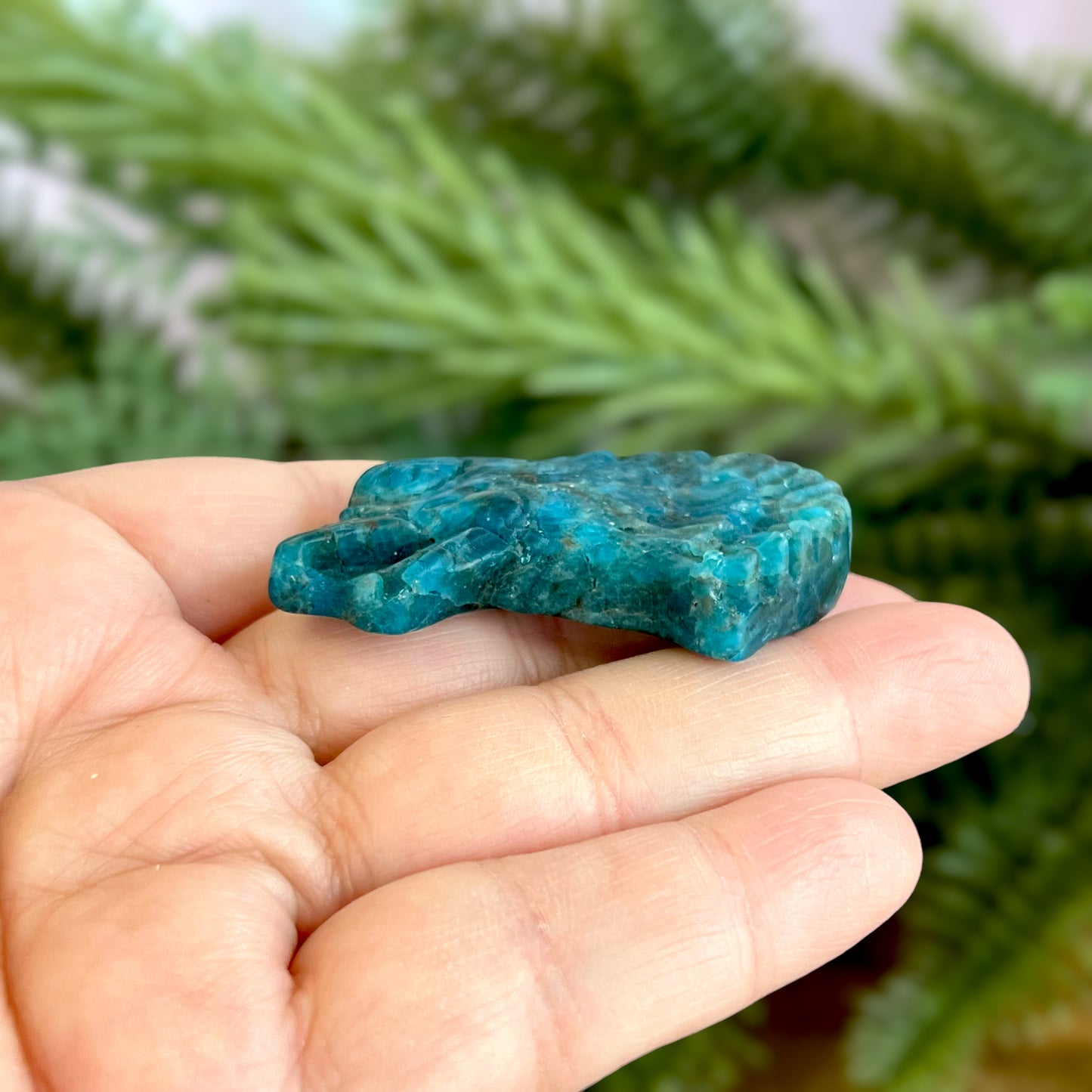 Eagle Blue Apatite Carved Cabochon