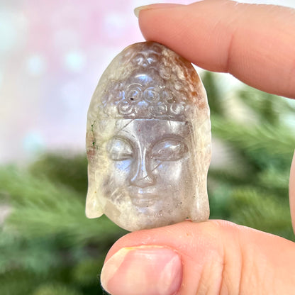 Buddha Face Belomorite Carved Stone Cabochon