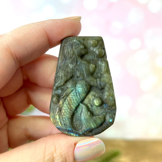 Labradorite Mermaid Carved Cabochon