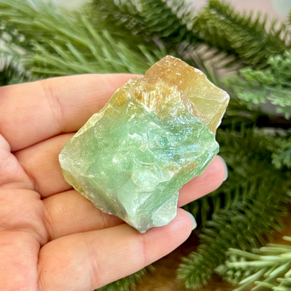 Green & Yellow Calcite Raw Crystal