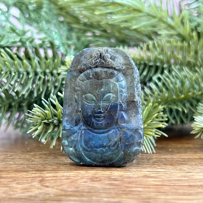 Buddha Face Labradorite Carved Stone Cabochon