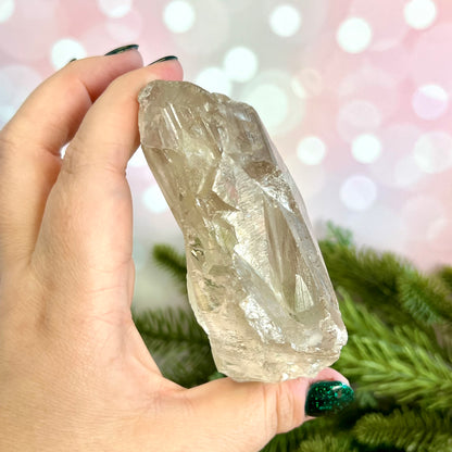 Clear Quartz Crystal Point with Imprints