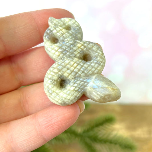 Belomorite Snake Carved Crystal Cabochon