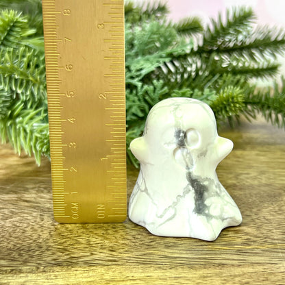 Magnesite Crystal Ghost Carving for Halloween