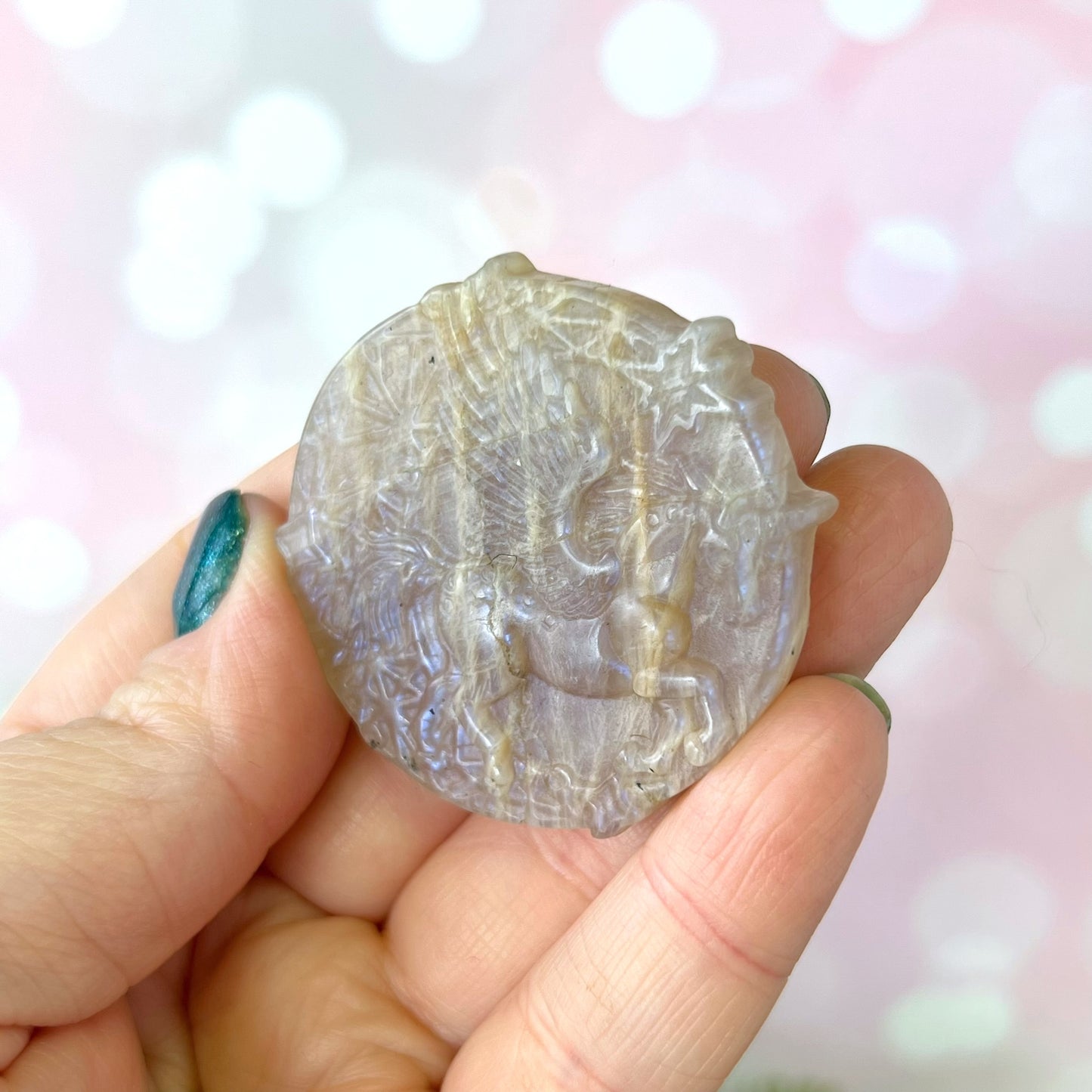 Belomorite Alicorn Carved Crystal Cabochon