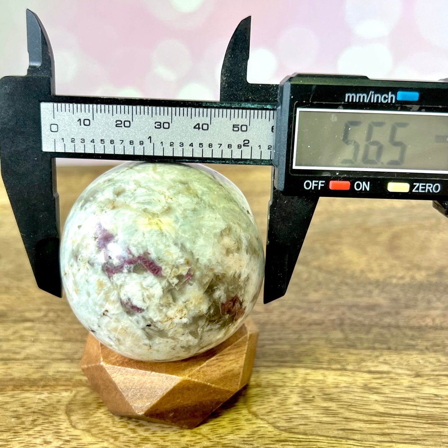 Pink Tourmaline in Milky Quartz 58mm Sphere