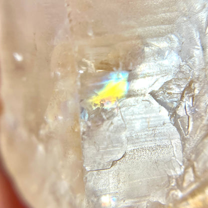 Clear Quartz Incomplete Point with Golden Healer & Rainbow