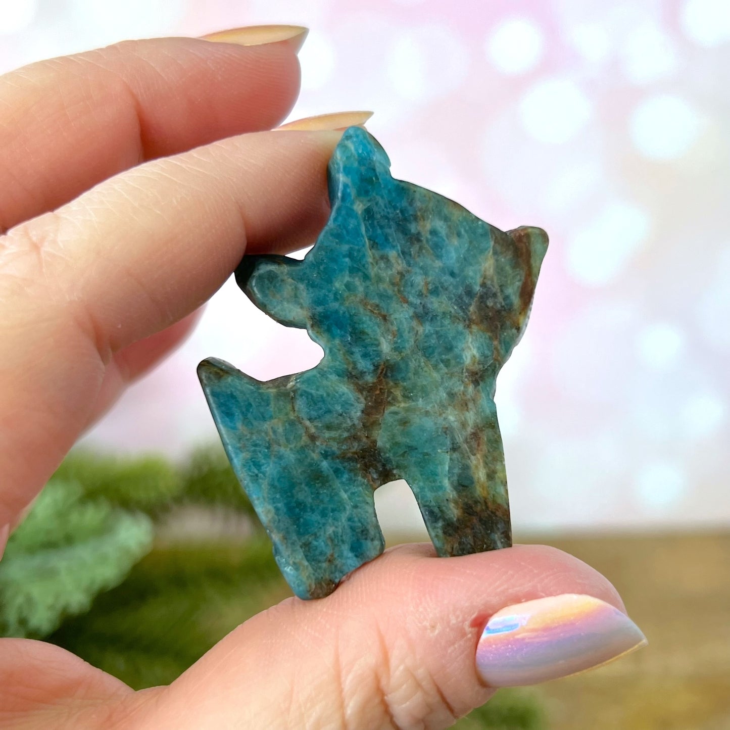 Apatite Deer Carved Crystal Cabochon