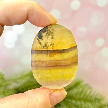 Yellow Fluorite Fairy Carved Crystal Cabochon