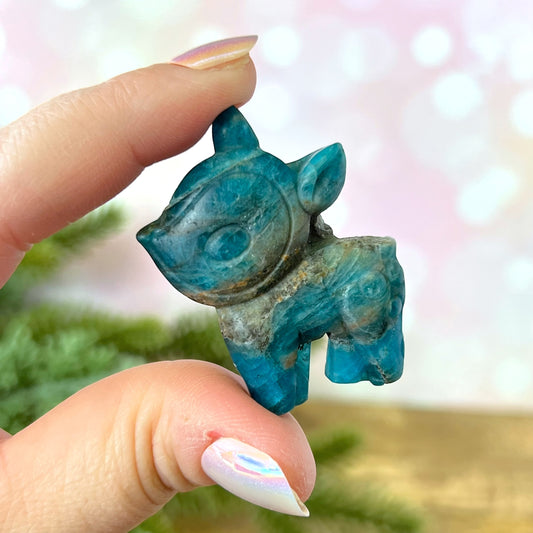 Apatite Deer Carved Crystal Cabochon