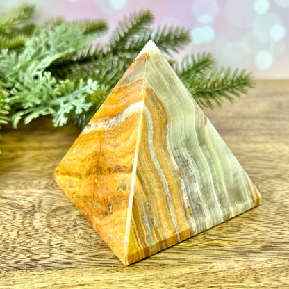 Calcite (Onyx) Pyramid Crystal Carving